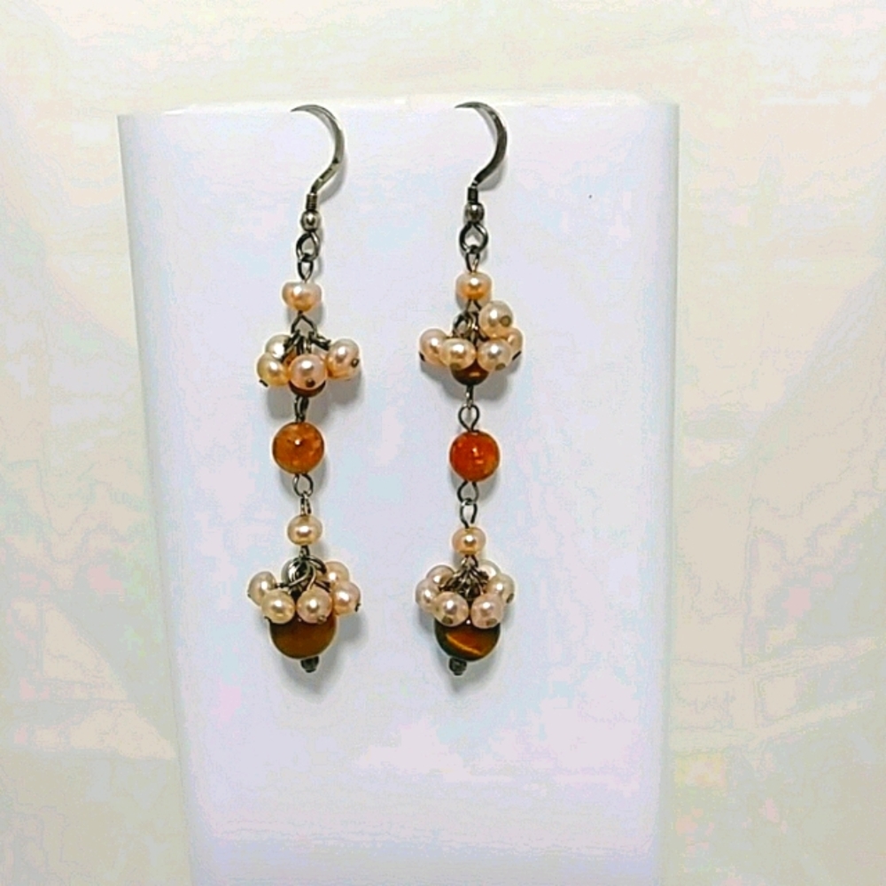 3 for $15 - Tigers Eye Dangling Earrings